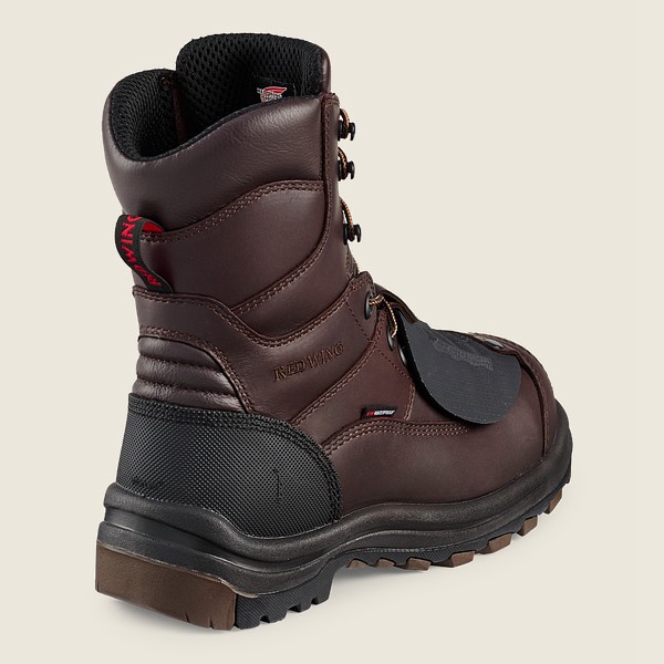 Red Wing Safety Boots Black/Brown - Mens King Toe® - 8-inch Waterproof Csa Metguard Toe - 0413-UZKBJ